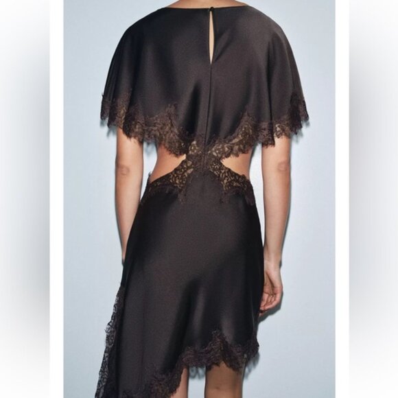 Zara ZW COLLECTION LACE CUT-OUT DRESS - Picture 6 of 9